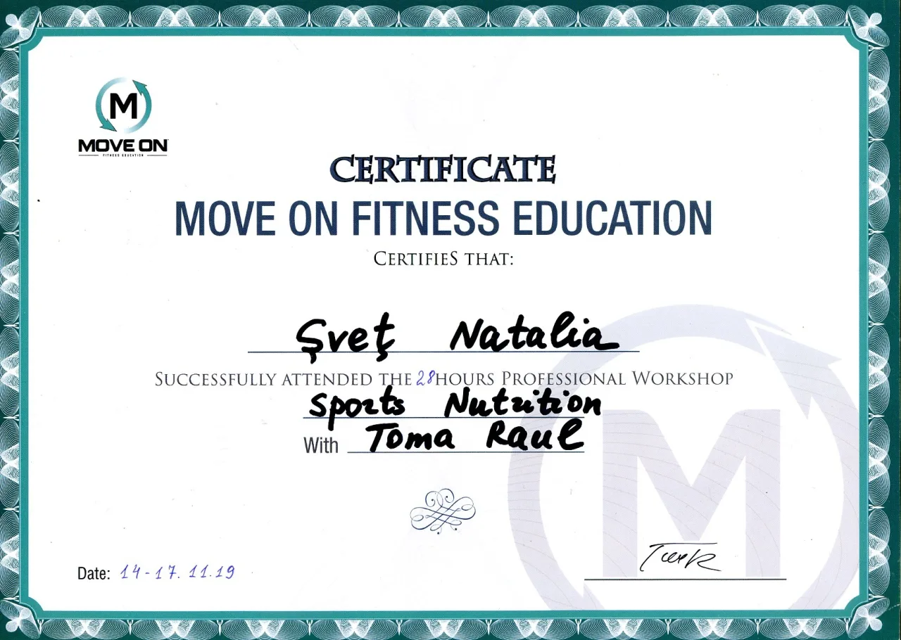 Certificat 25 - Natalia Șveț