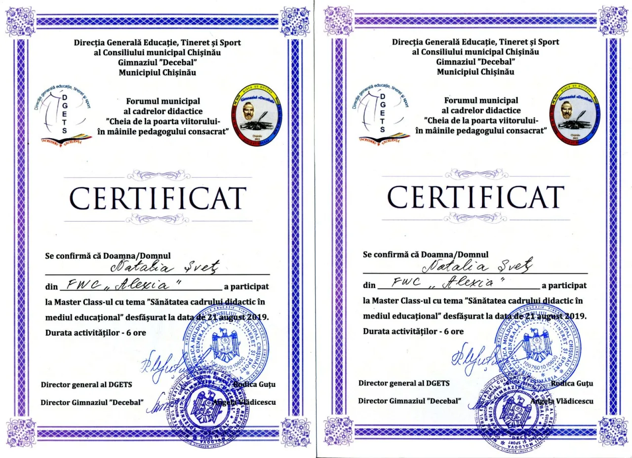 Certificat 24 - Natalia Șveț