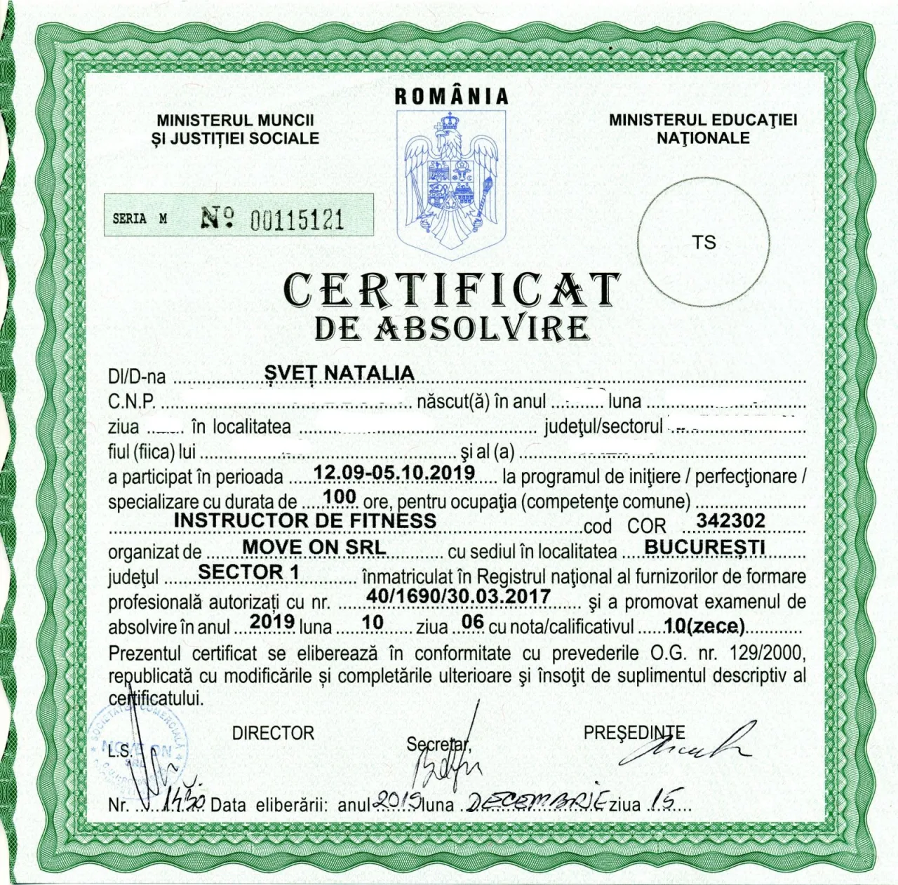 Certificat 3 - Natalia Șveț