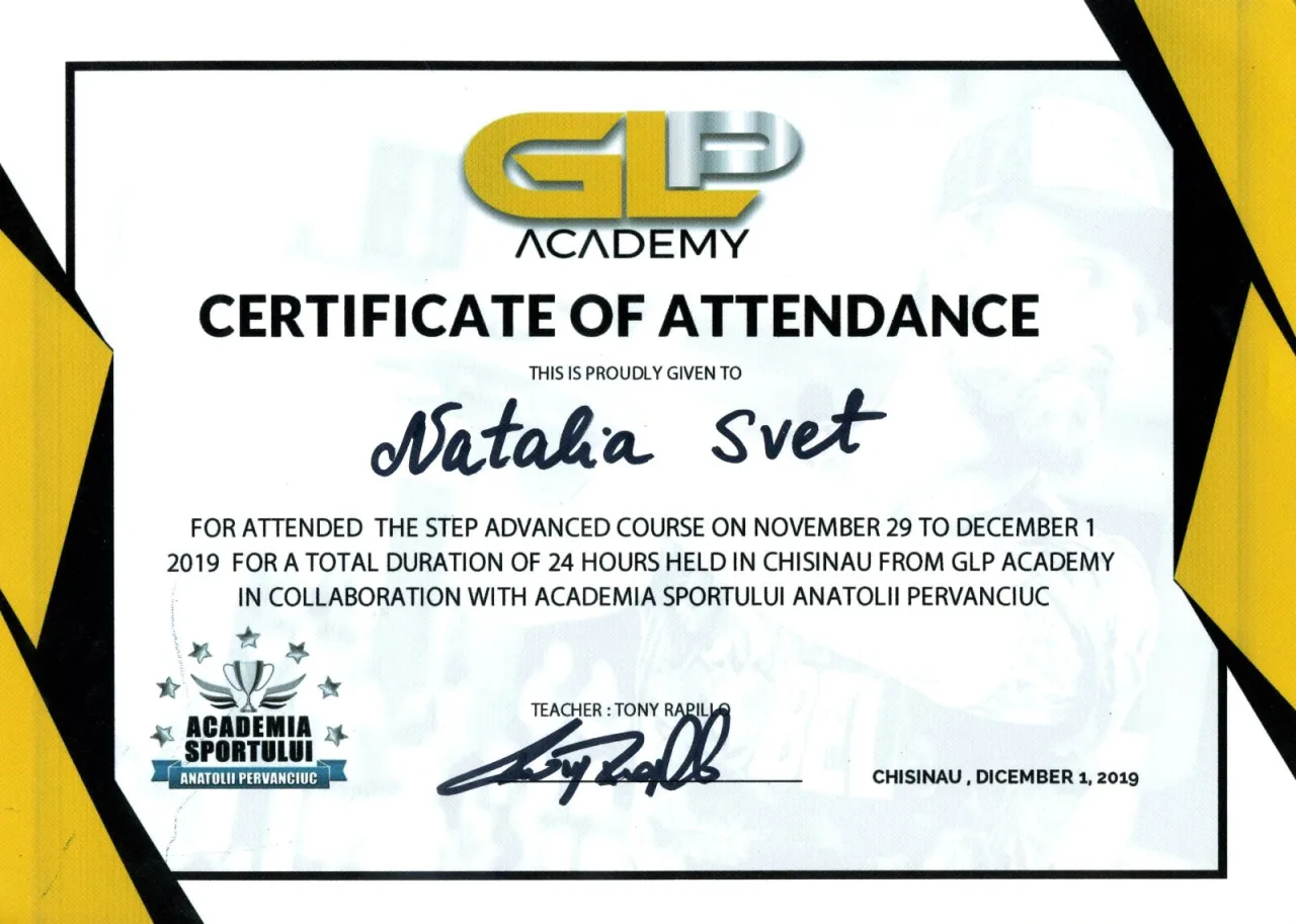 Certificat 14 - Natalia Șveț